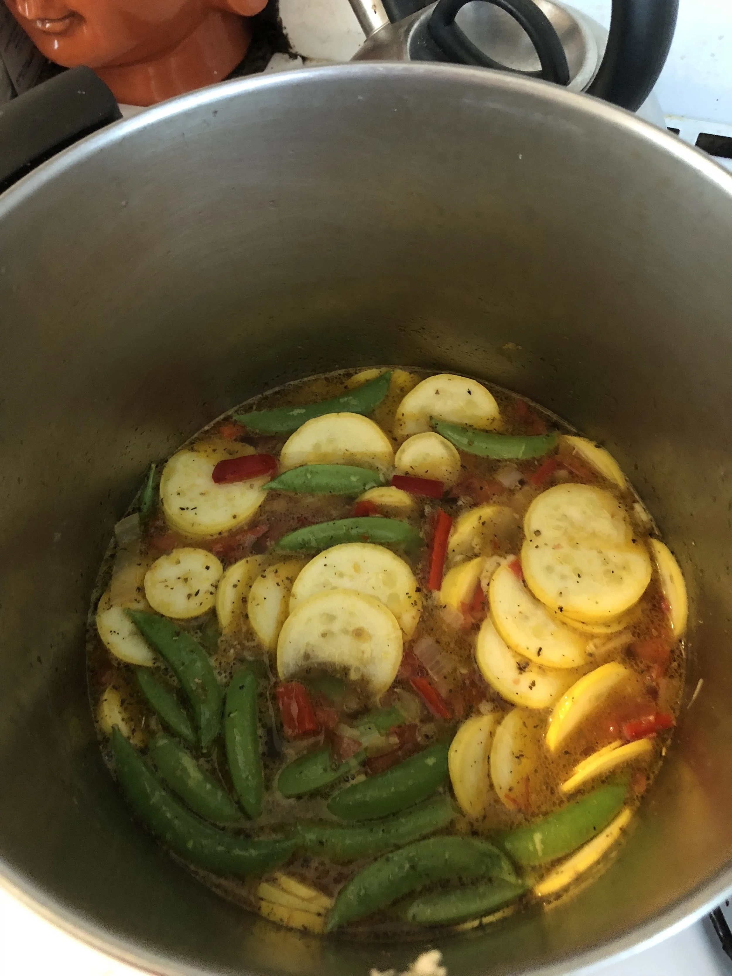 Cook the mixture with the top on for 5-6 minutes. Then taste and according to your preferences, add salt, pepper and Italian seasoning. Then add the three Basil leaves. Grate the Parmesan cheese into the mixture, stirring to absorb and integrate the…