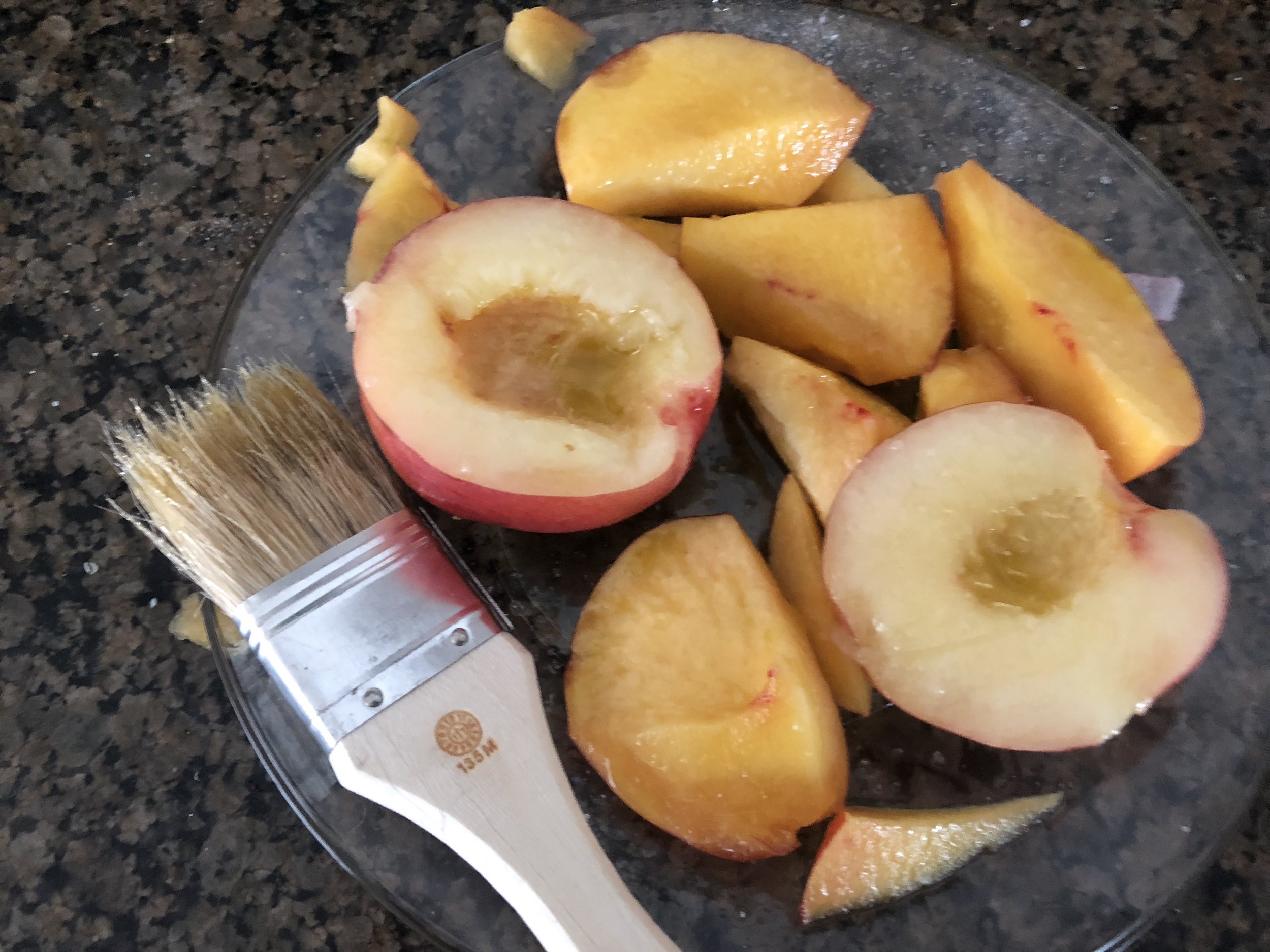 Brush pieces with olive oil and salt/pepper liberally