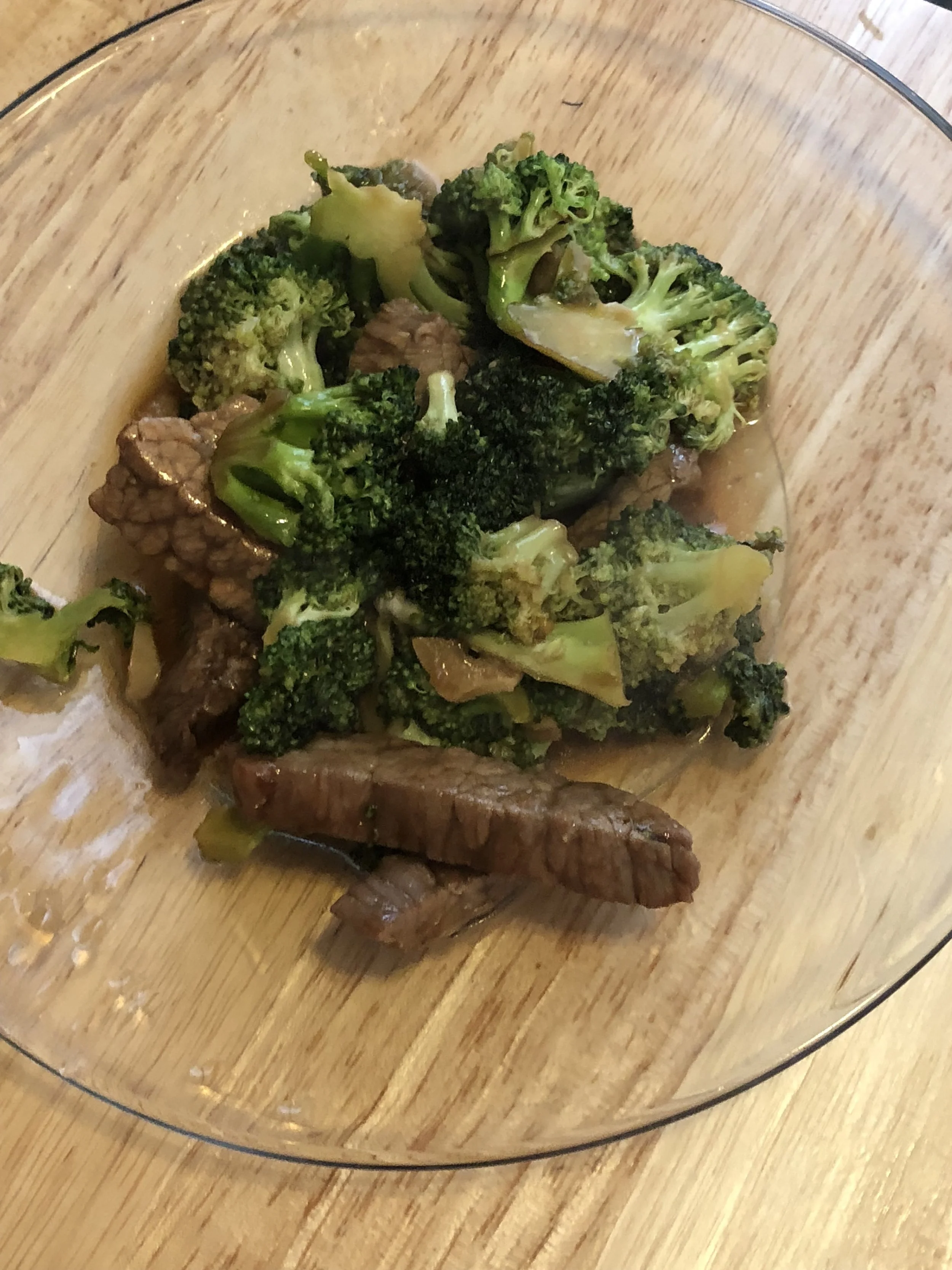 Ingredientslb of lean beef3 cups of brocoli2/3 cup of soy saucegenerous tbls of cornstarch2 tbls of brown sugar3 cloves of garlic (diced)ground pepper0.5 cup of chicken stock ( plus reserved liquid