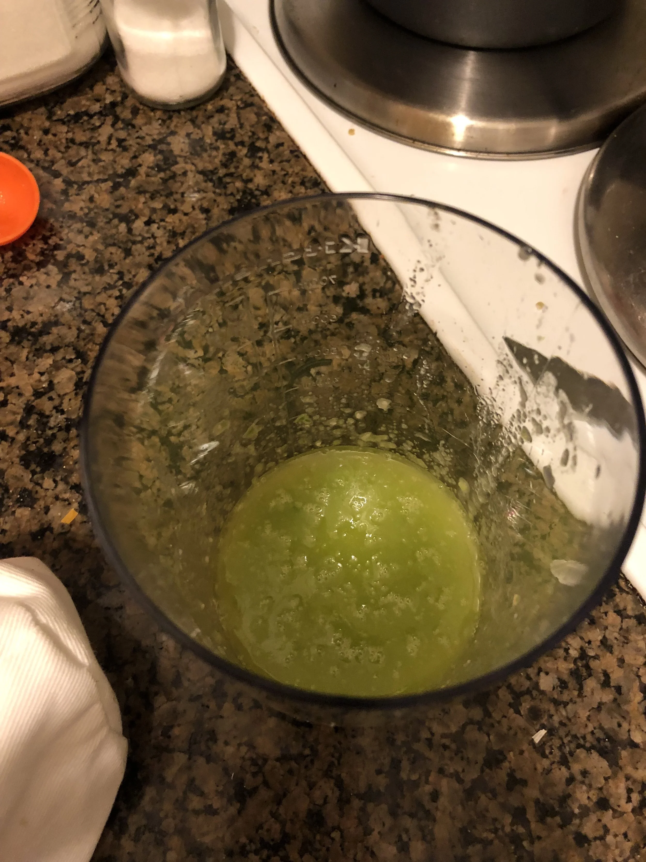 Combine the fish sauce, garlic, tbs of cooking oil, fish sauce, sugar and lime. I used my hand blender to make a smooth puree.