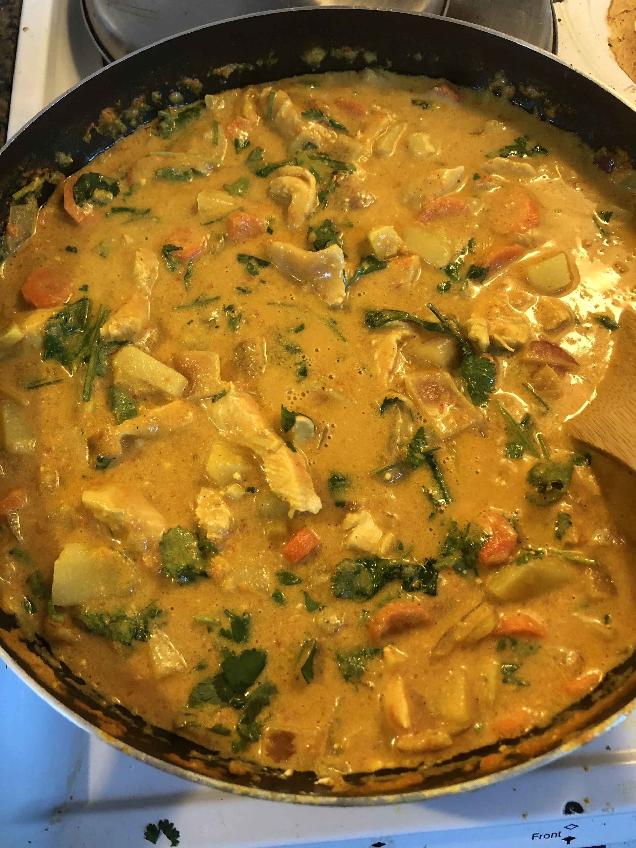 Let the sauce cook down, uncovered, if it seems too liquidy for your taste. The recipe actually calls for serving with rice but I’m not a big rice lady, and I feel like I always cook it badly, so I served mine with quinoa cooked in lightly flavored …