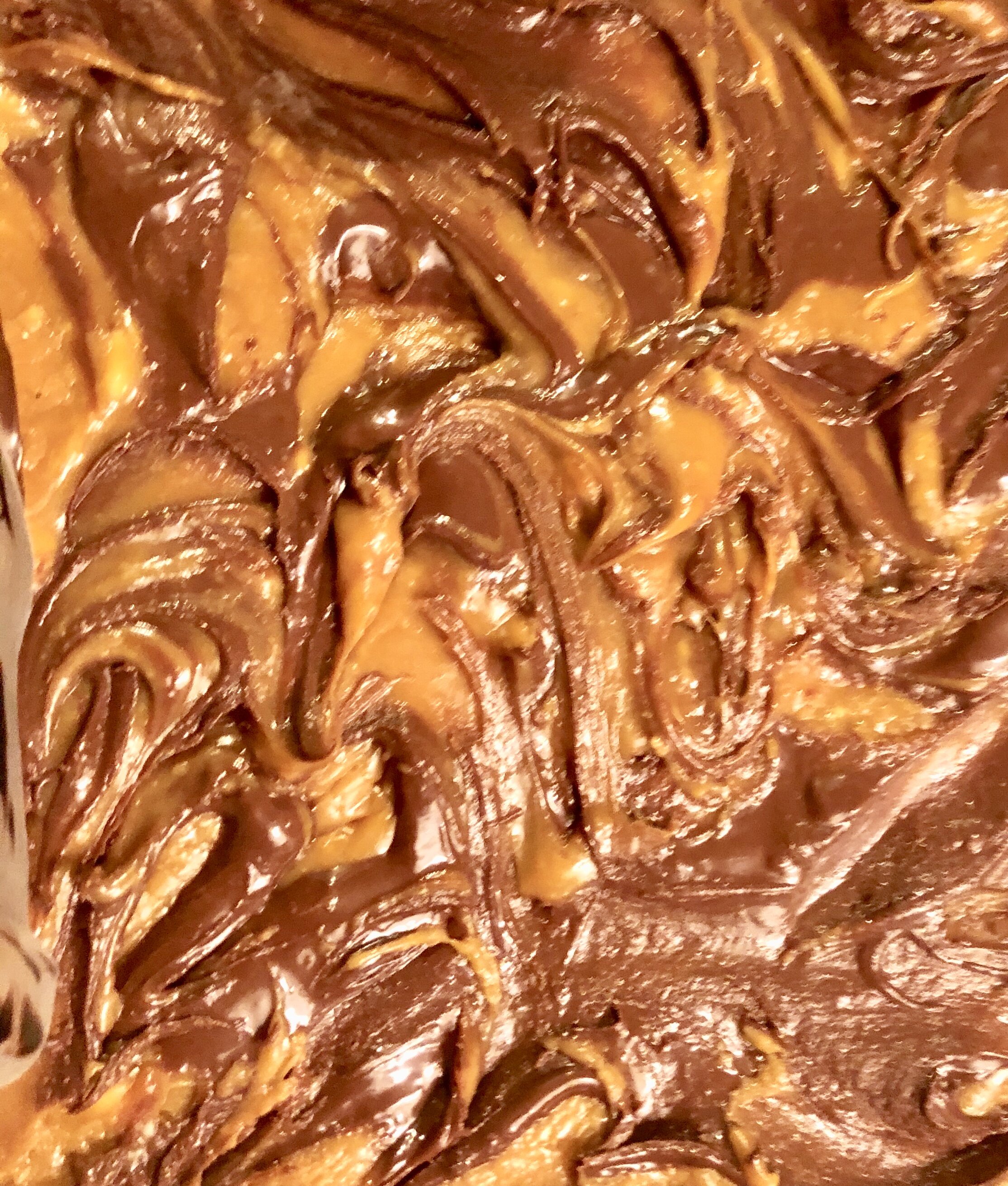 Finished in the pan before being cut