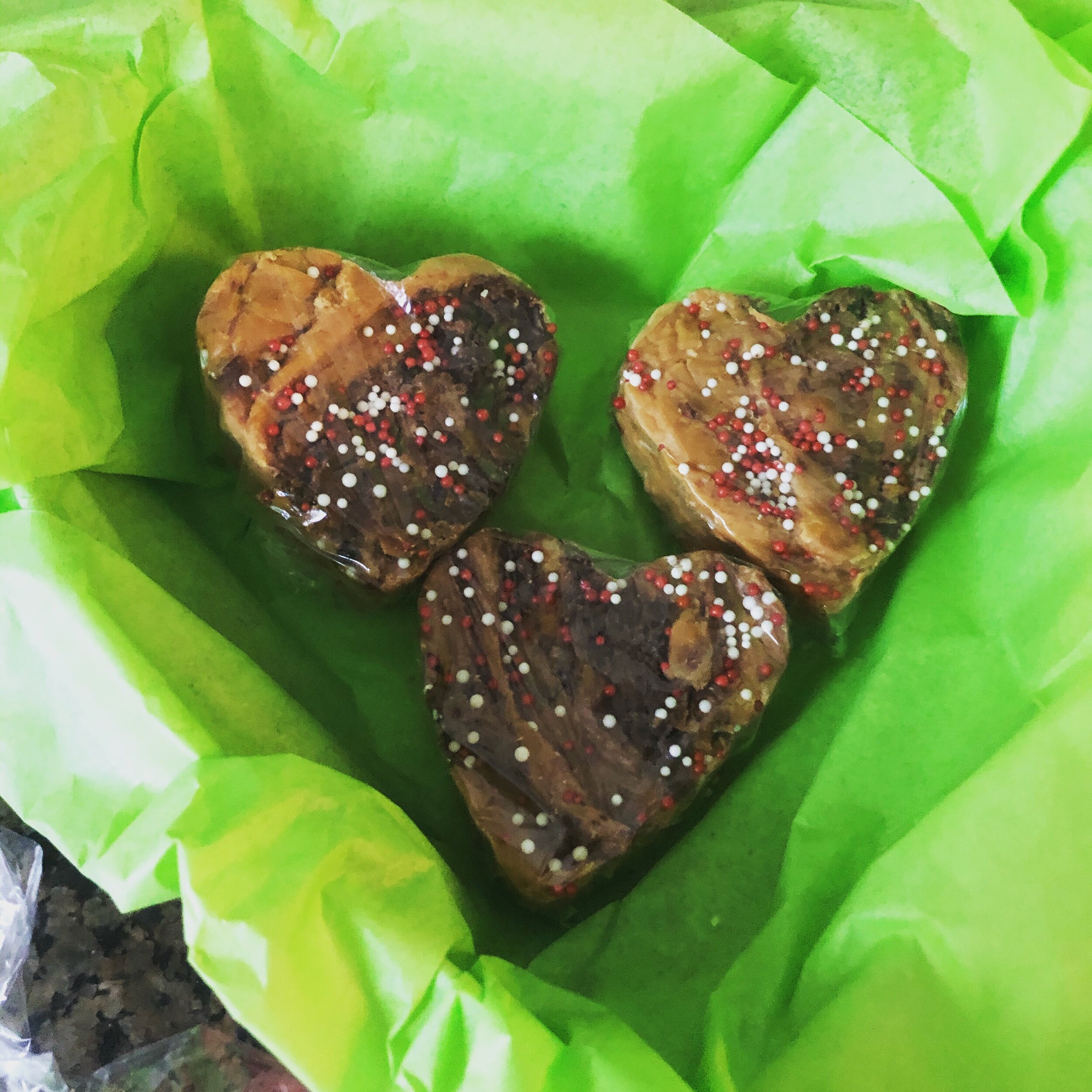 Valentines day fudge complete witH seasonal sprinkles