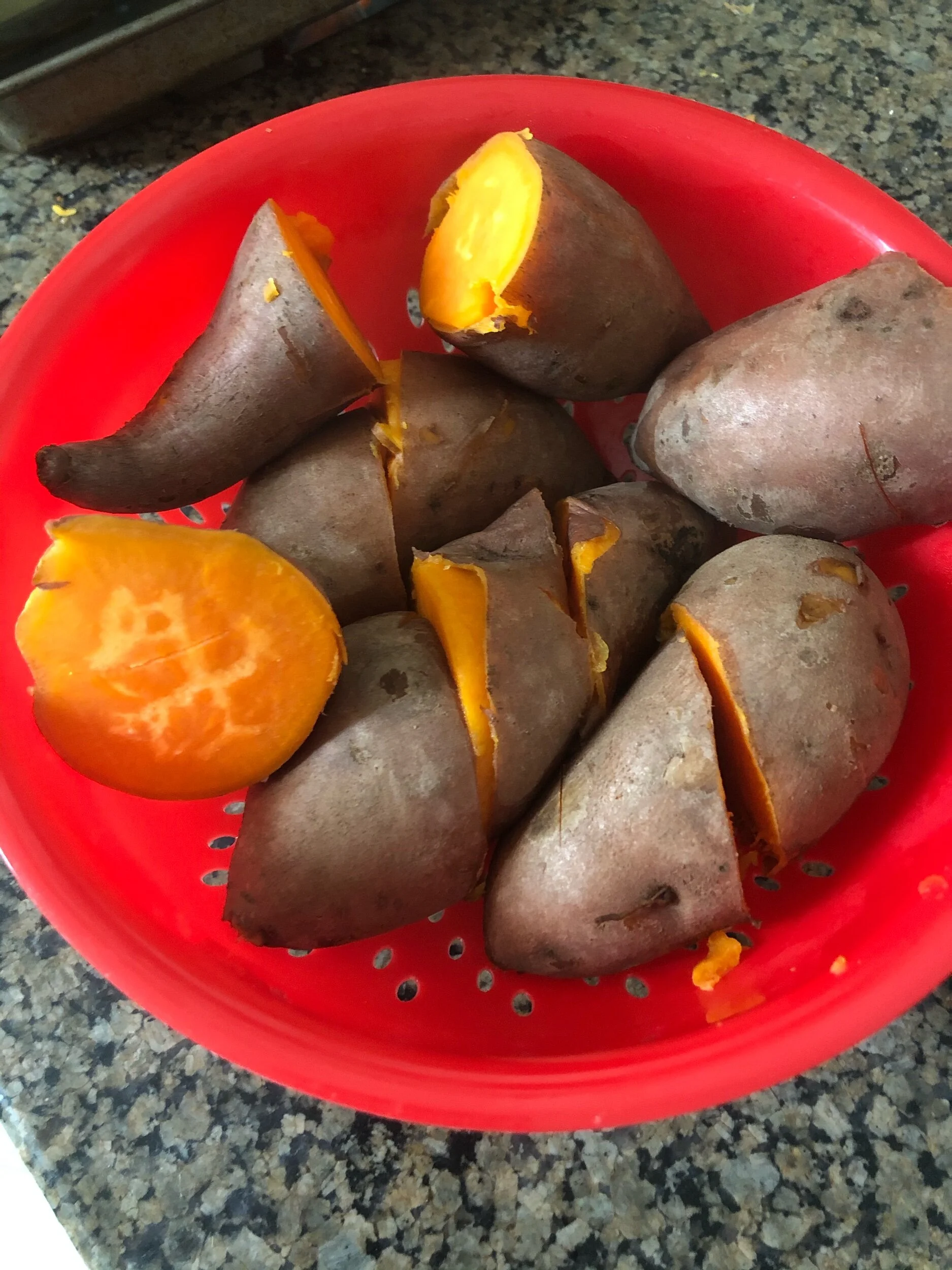 Drain the potatoes and set them in a colander to cool thoroughly.