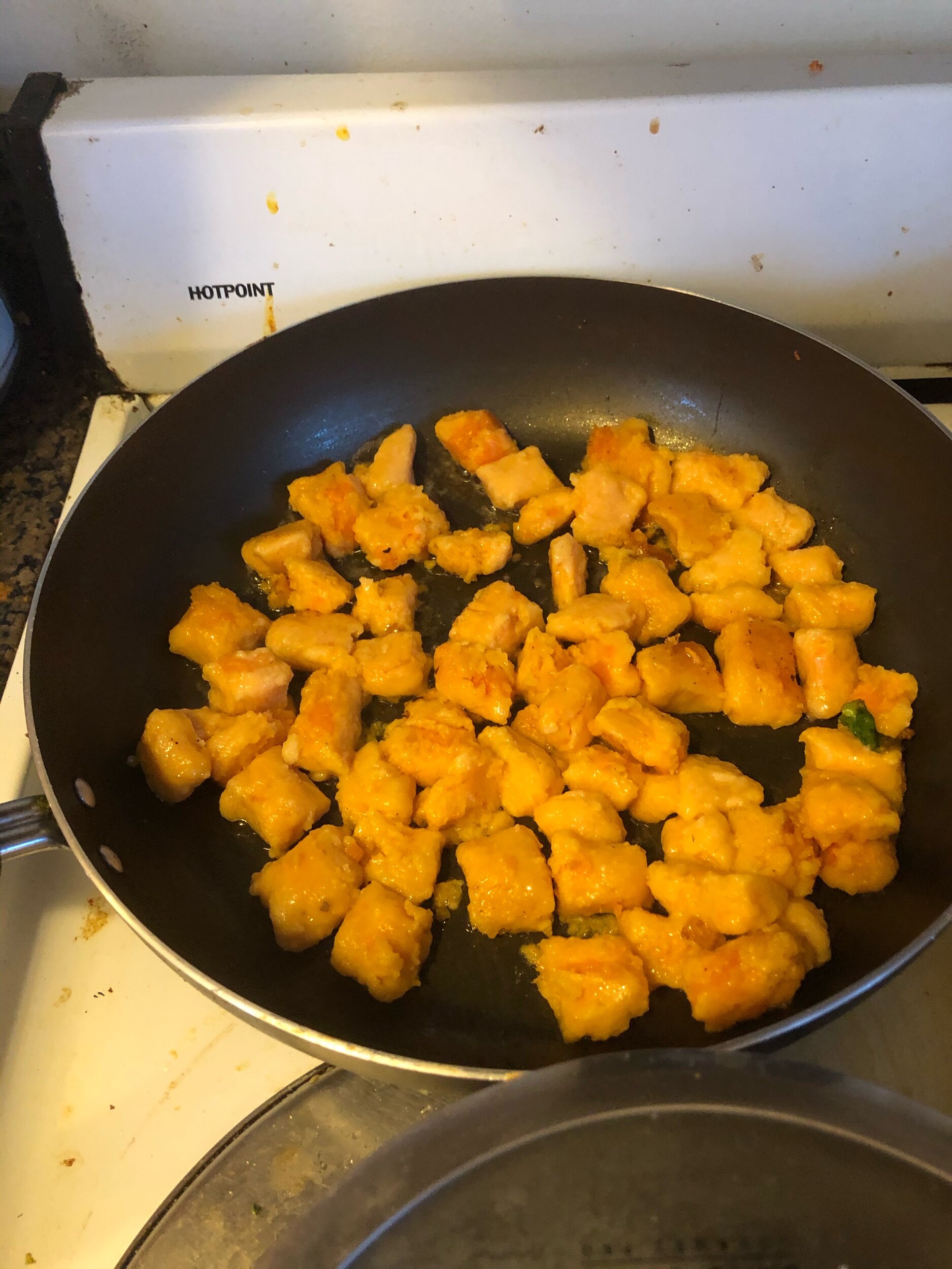 Add the remaining olive oil to the pan and then add the gnocchi. When it is starting to get browned, add the butter, Honey and chopped sage to the Gnocchi in the pan. When the butter Is golden brown, add the brussels sprouts, toss, and cook for 2-3 …