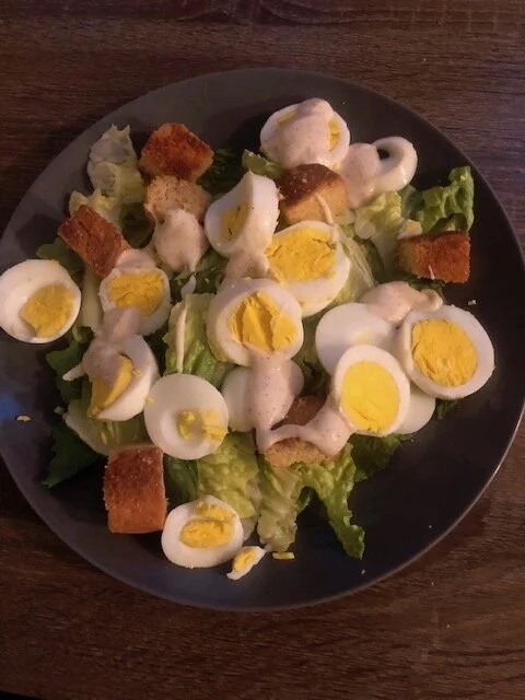Serving Suggestion: Cesar Salad with Hard Boiled Eggs