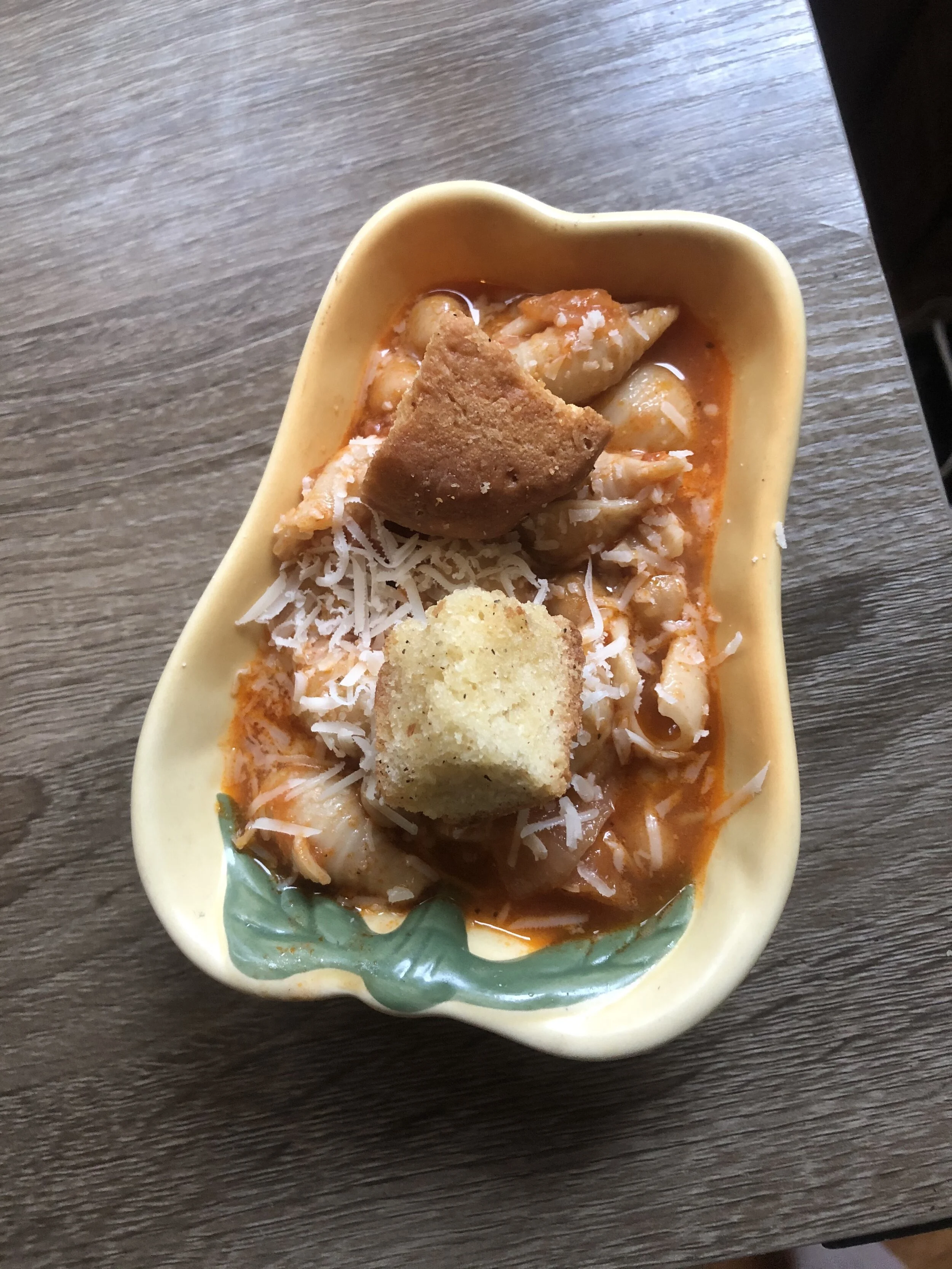 Serving Suggestion : Atop brothy chickpea pasta