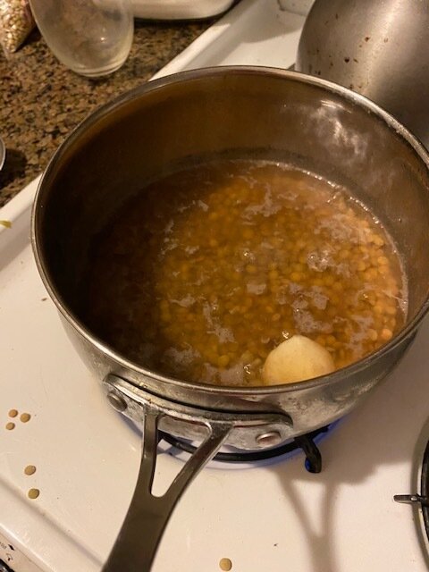 Boil your pot of salted water and add the lentils. Cook for 25-30 minutes, or until the lentils are tender, but still retain their shape. While the lentils are cooking mix the turmeric, yogurt, 0.5 tsp of both salt and pepper, sprinkling of powdered…