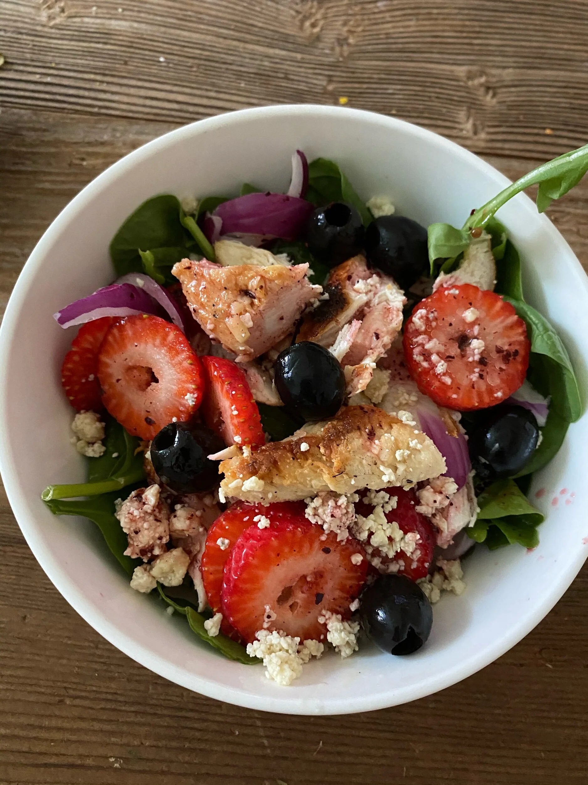 Serving suggestion for leftovers- atop a summer salad