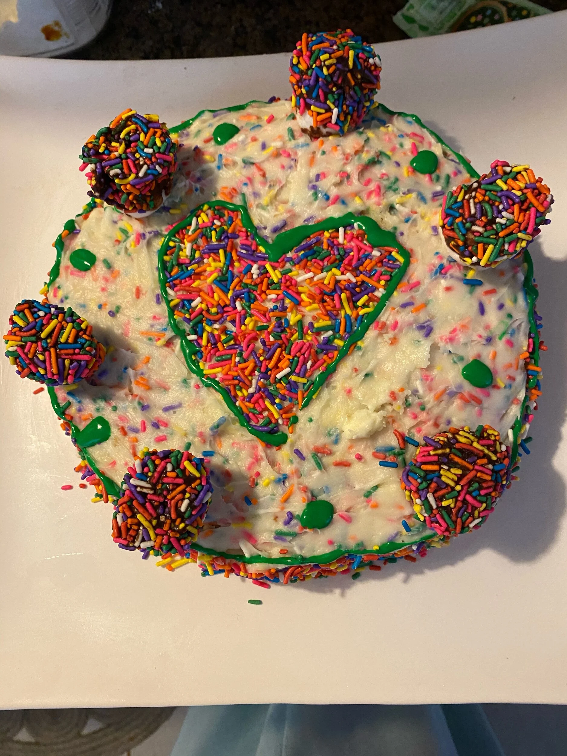 Finished cake!!! Sprinkletastic!