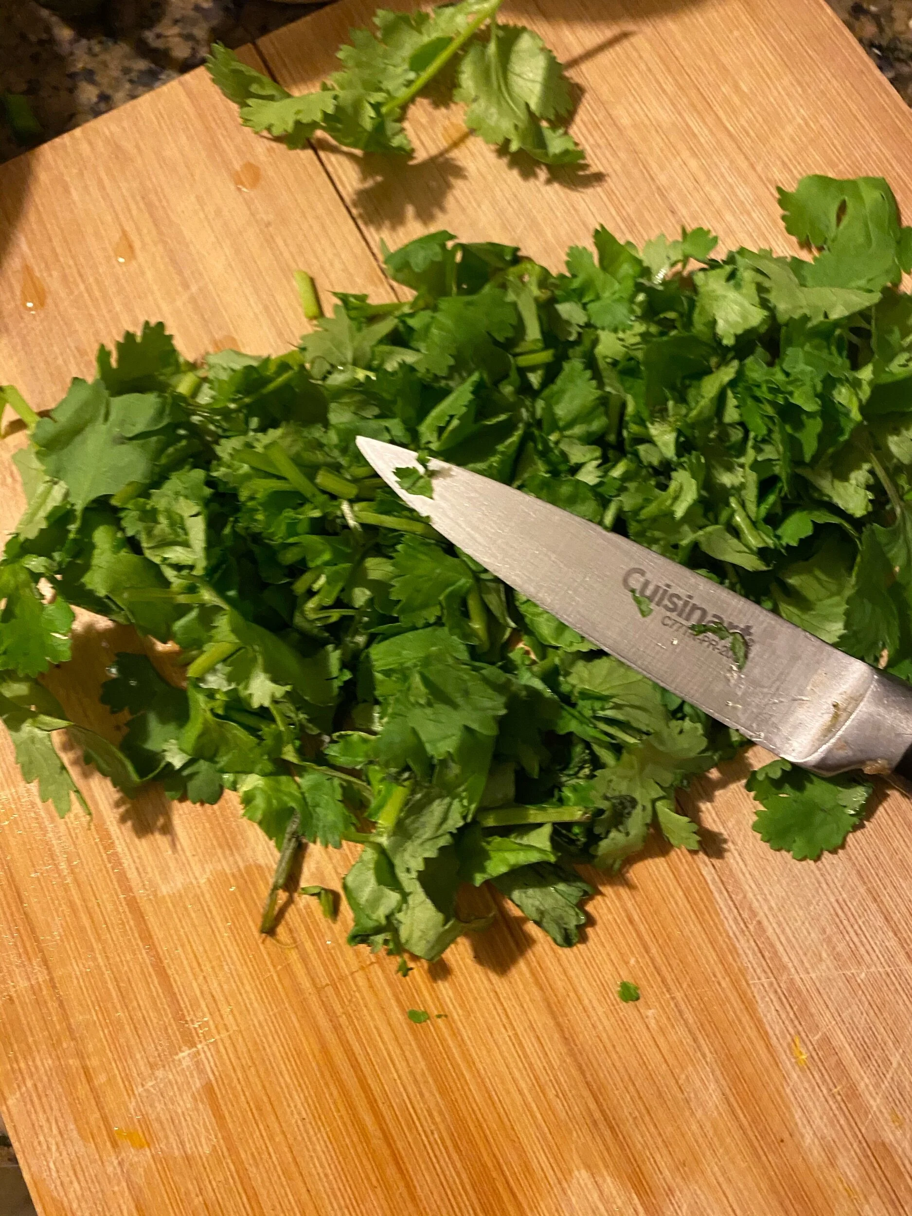 Dice your cilantro