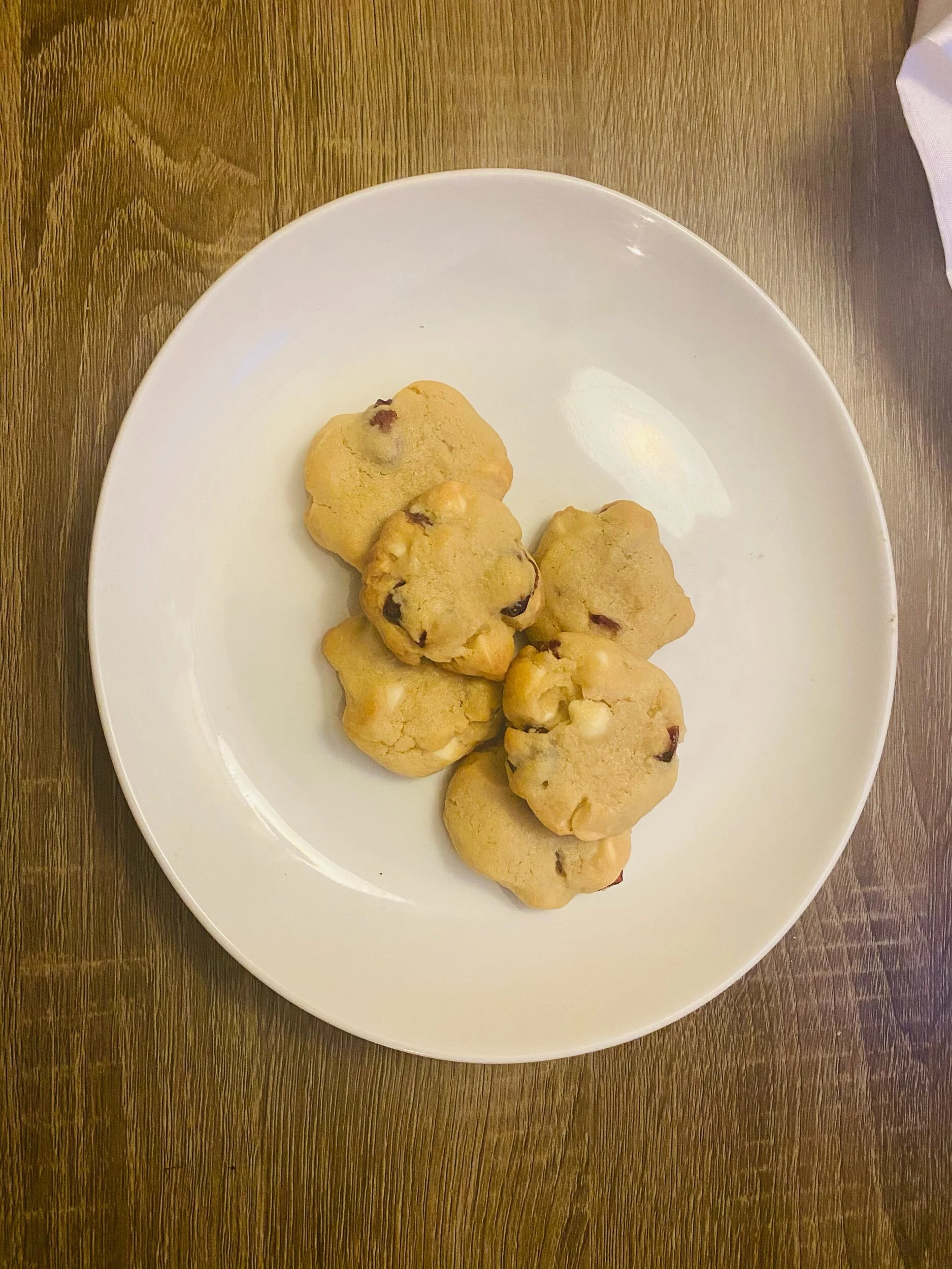 White chocolate and cranberry cookies!