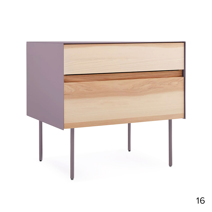 Clad Nightstand in Hickory/Oyster