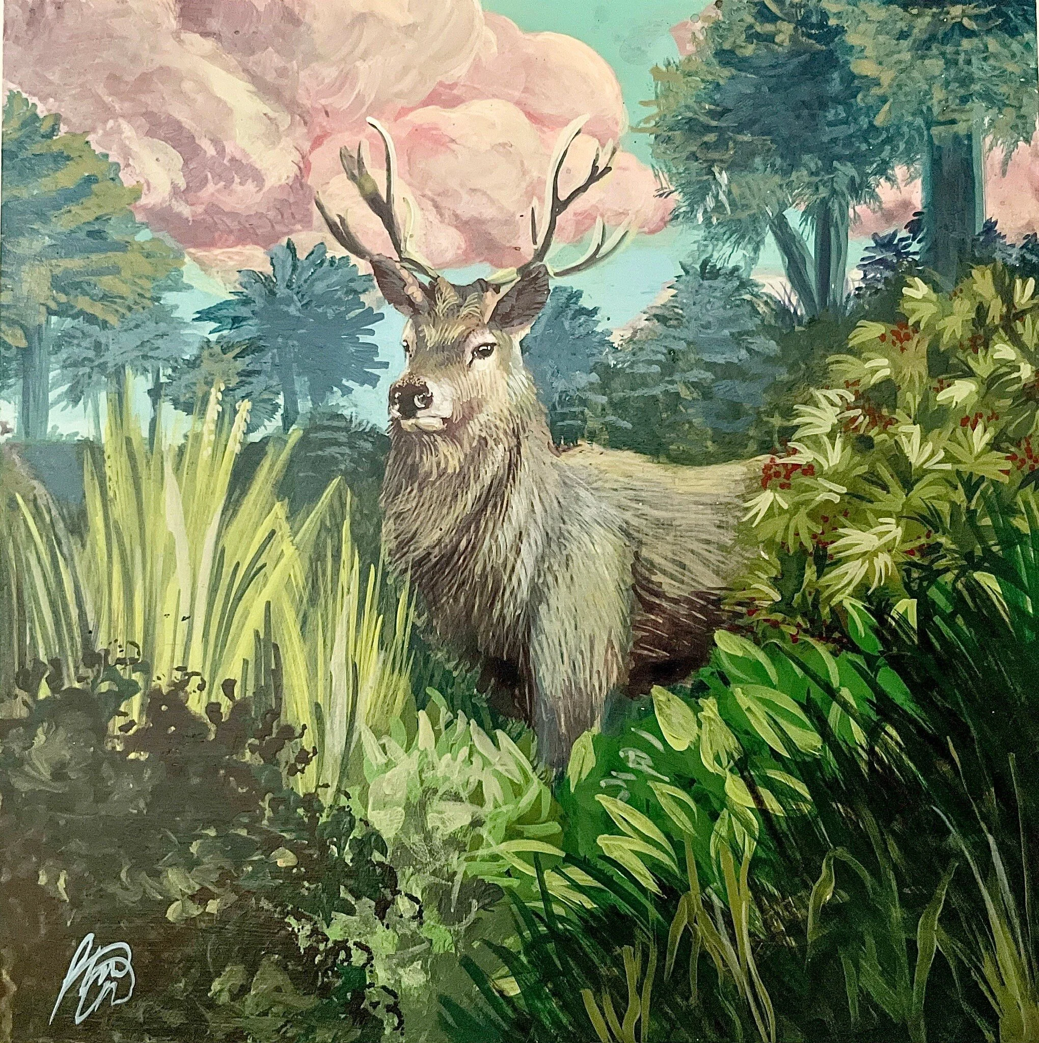 Stag in the Meadow - Original Painting