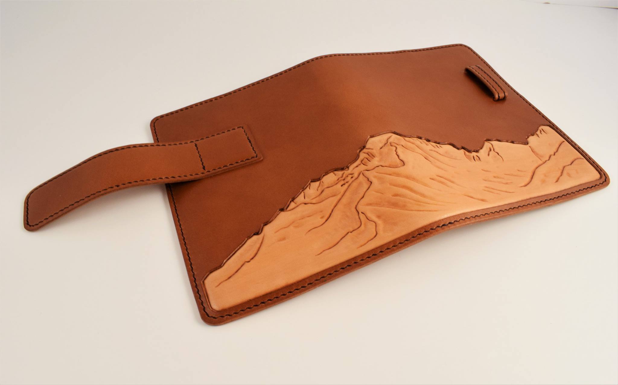  Custom Refillable Journal Cover with Mountainscape Inlay 