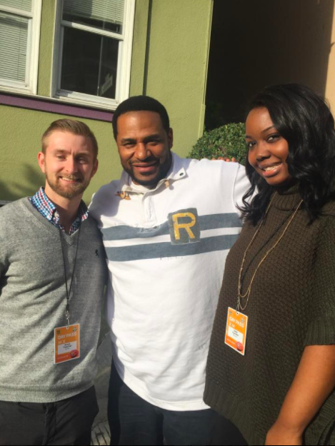After a full day of media interviews with Jerome Bettis (retired Pittsburgh Steelers).