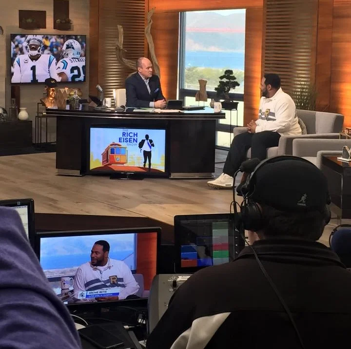 One of Jerome Bettis' media interviews I scheduled at Super Bowl 50 on the Rich Eisen Show.