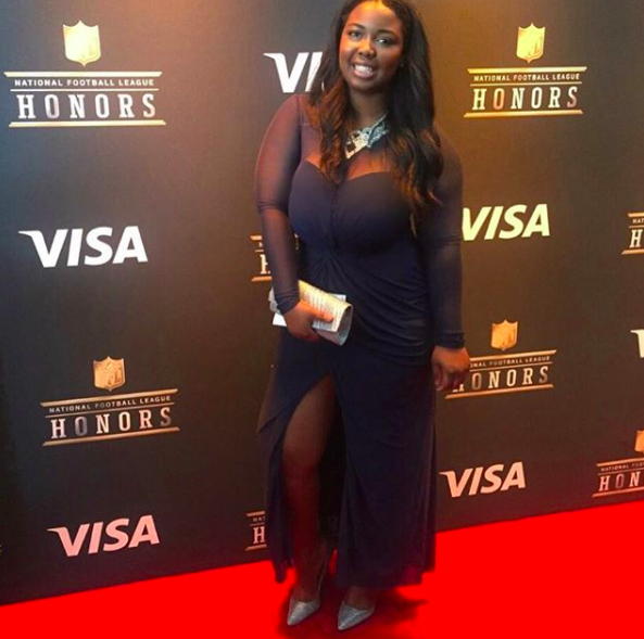 On the red carpet at 2017 NFL Honors Awards Show.