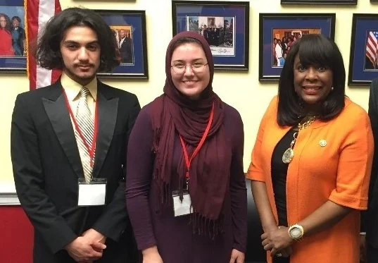 Zakaria and Megan with Congresswoman Sewell