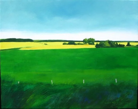 Field of Rapeseed 16 x 20", France, acrylic on canvas