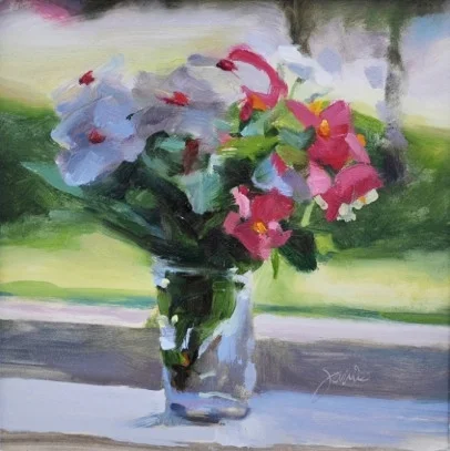  August Bouquet 8 x 8", oil on canvas