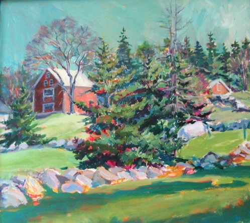Sheep Farm 24 x 24", acrylic on canvas