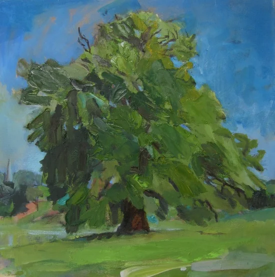 View towards Highgate 16" square, mixed media on canvas