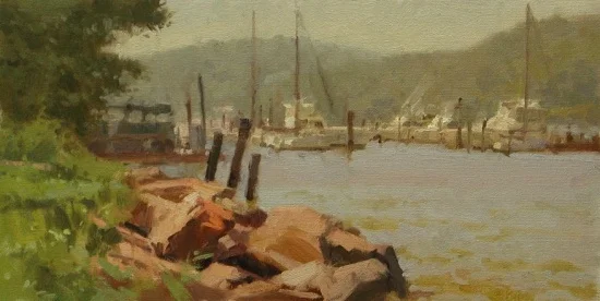 RiverRocks 8 x 16" oil on canvas