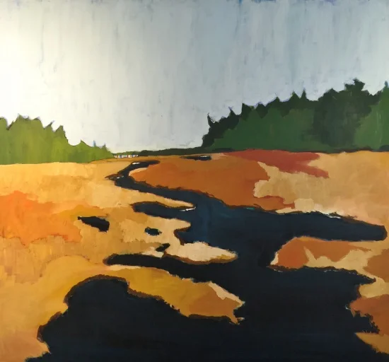 Logging Road 1 53 x 57, acrylic on canvas