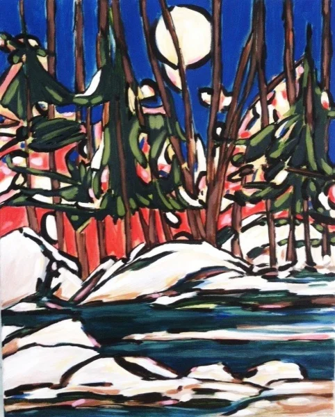 Sun Down 18 x 24, acrylic on canvas.