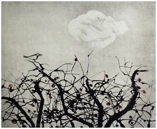 Winter Apple Tree 4 Sugar Lift Aquatint, Carborundum print 14" x 13 1/2"