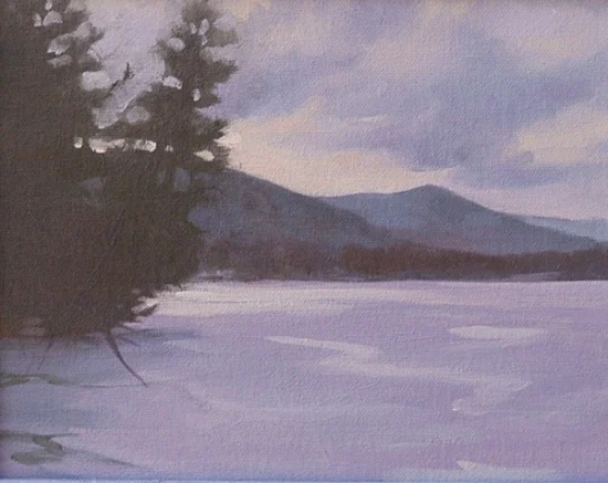 Deep Cold, Cooper's Lake 8 x 10, oil on canvas, 2006