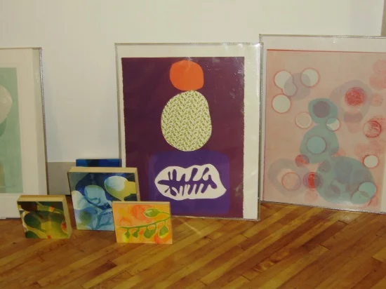 Mary Manning, monotypes in studio.jpg