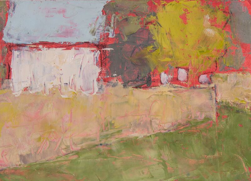 Summer Barn 1, 5 x 7 oil on canvas