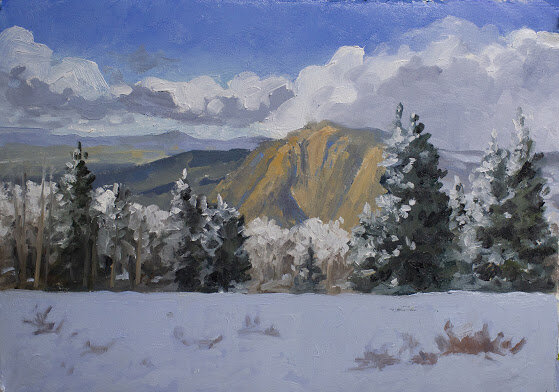 Nancy Campbell Road to Taos, 10 x 15, oil on paper  