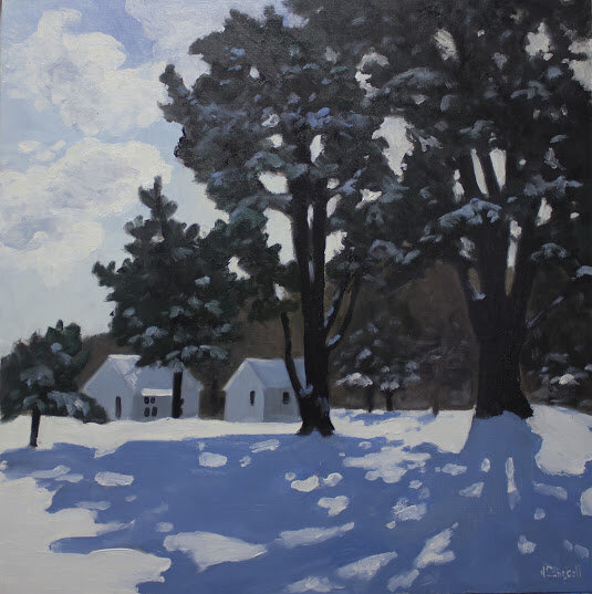 Winter Bright, 20 x 20, oil on wood panel