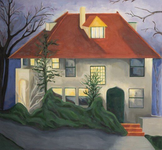 House at Night, 43 x 40, oil on canvas