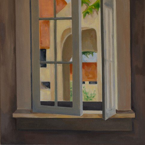 Windows, Roofs, Arches 20 x 20 oil on canvas