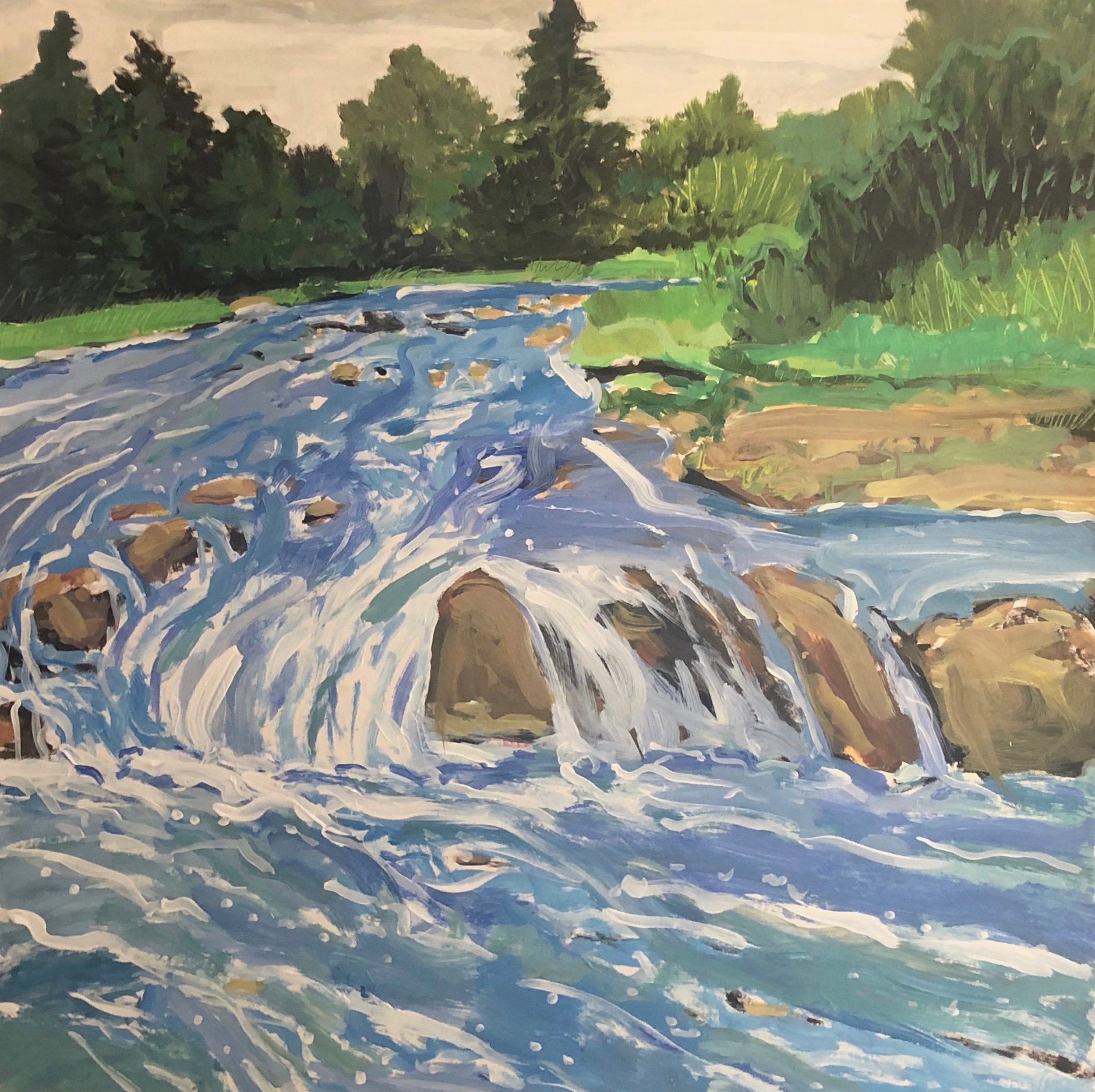 North Country River, 32 x 32, acrylic on canvas