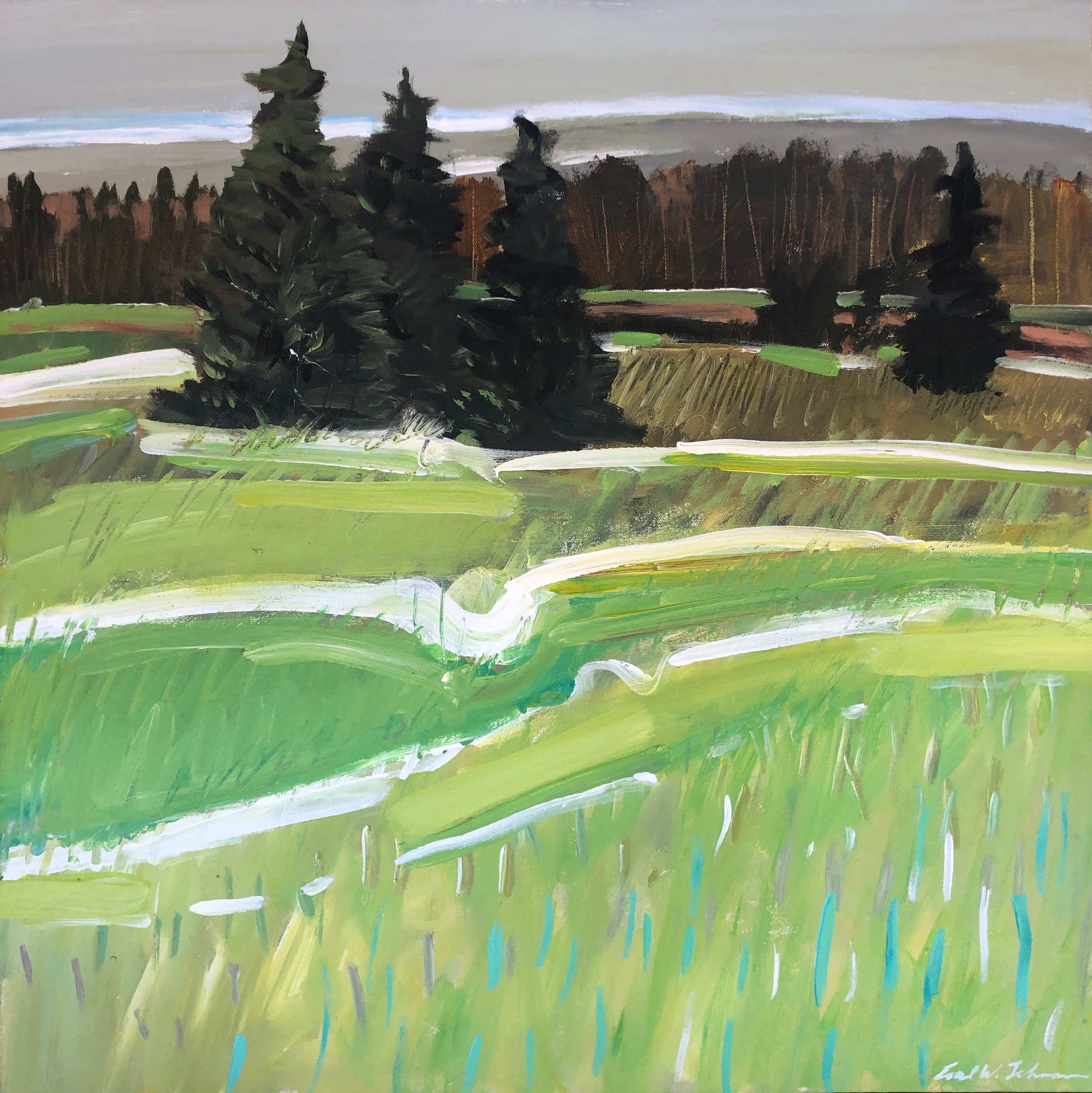 Beautiful Meadow, 25 x 25, acrylic on canvas