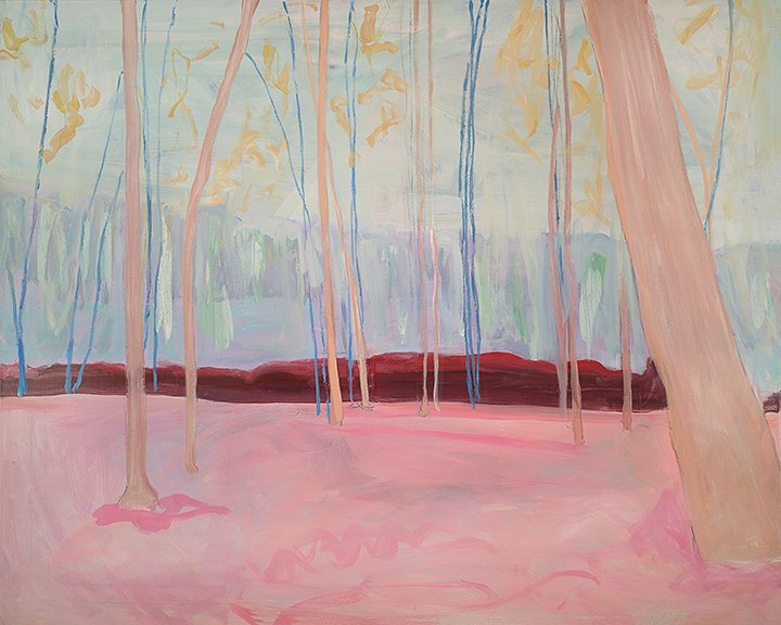 Springtime Woods, 48 x 60, acrylic + gouache on canvas
