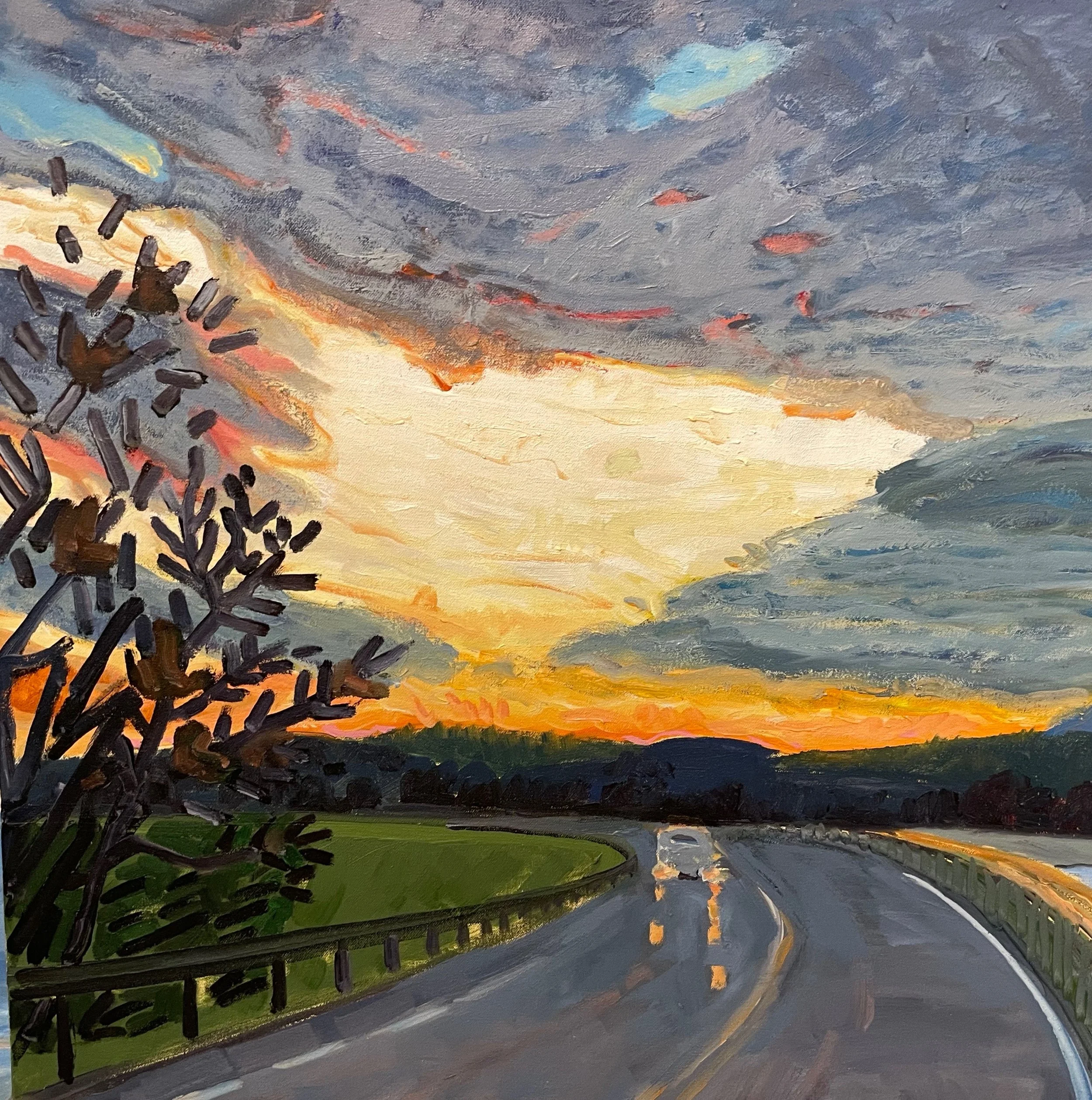 Anne Crowley, Evening Light, 24 x 24 oil on canvas 