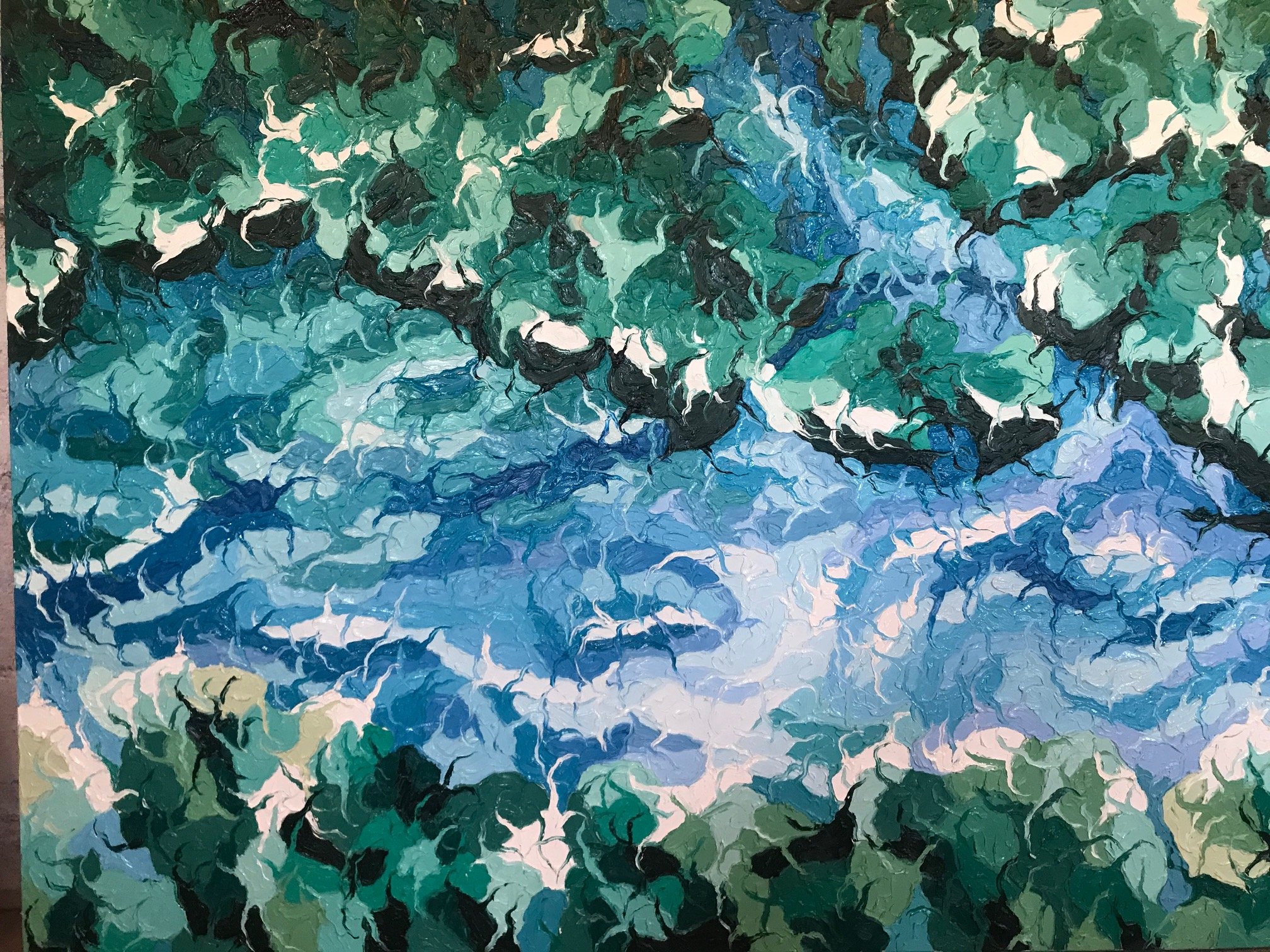 Cenote, series, 68 x 40, oil on canvas