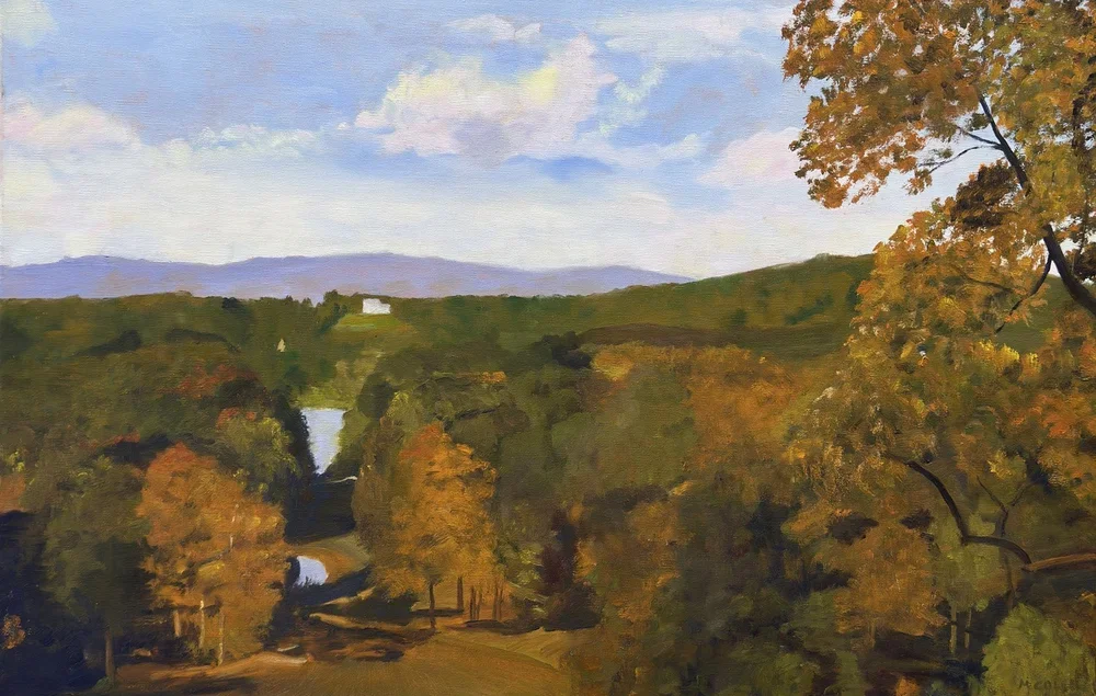 Autumn Locust Grove, 20 x 30, oil/linen