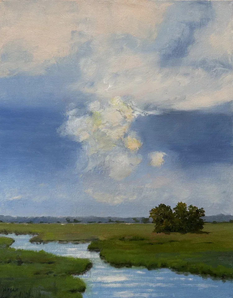 Dark Clouds over Hudson, 14 x 18, oil/linen