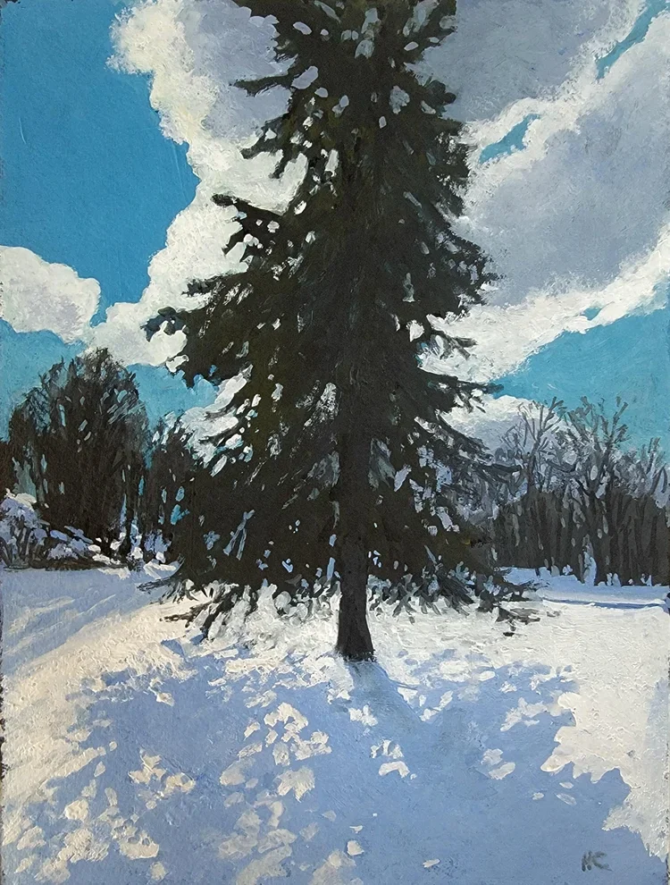 CM, Big Pine  12" x 9”,  oil on canvas
