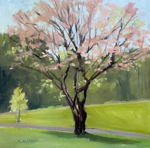 Kay King, Pink Dogwood, 10 x 10, oil on linen ;panel