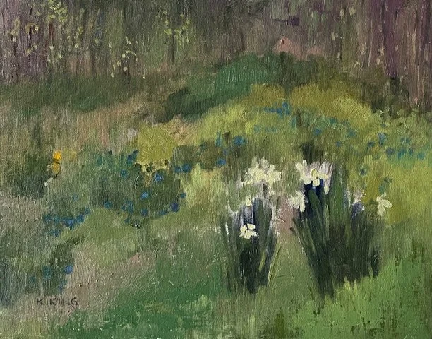 Kay King, First Daffodils, 11 x 14, oil on linen panel