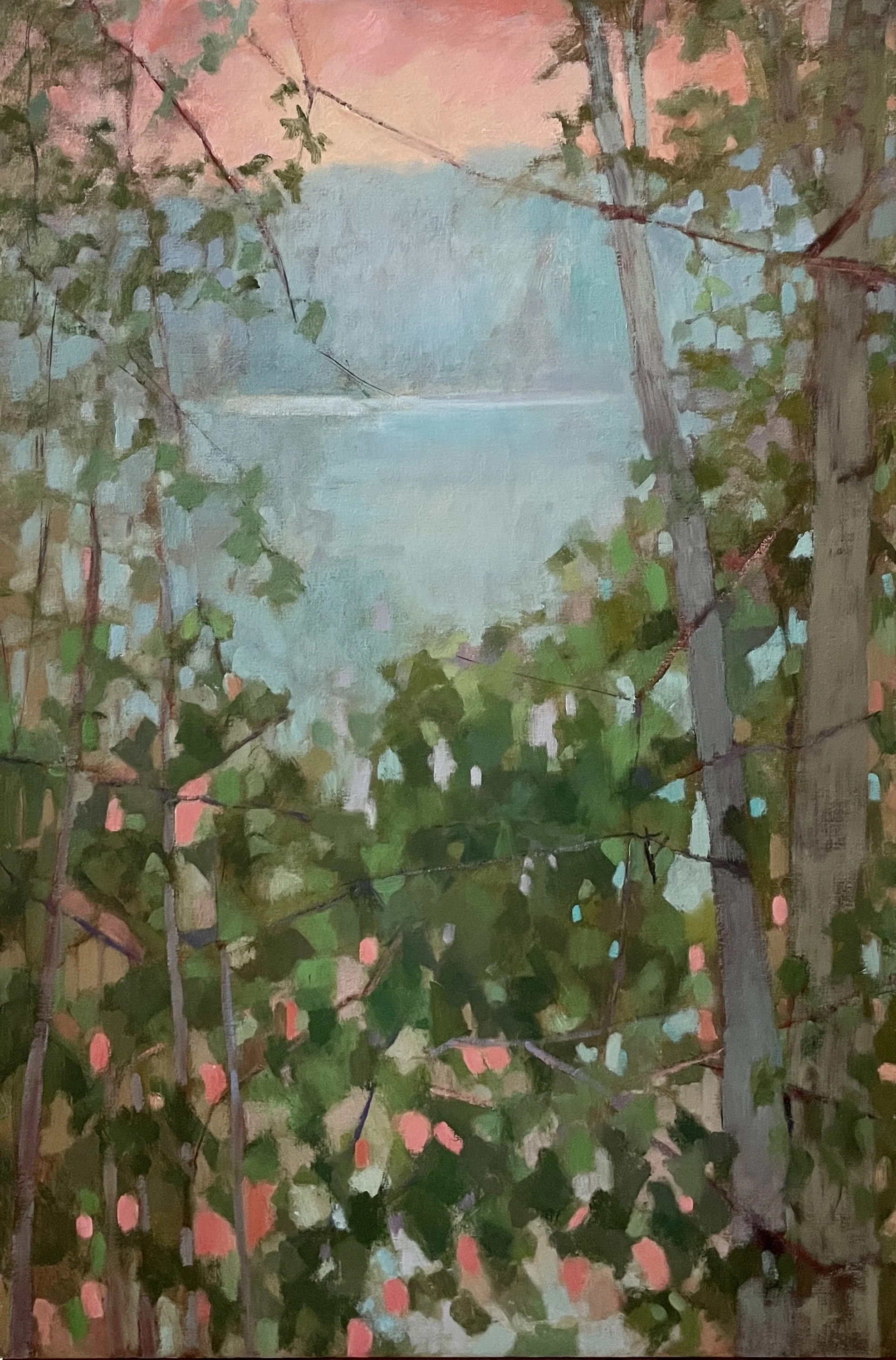 Kay King, Turquoise &amp; Pink at Dawn, 36 x 24, oil on linen