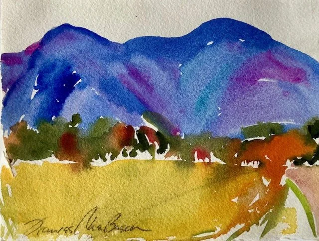 Frances Rhea Basch, John Joy Road, Woodstock, 5.5x7.5 watercolor